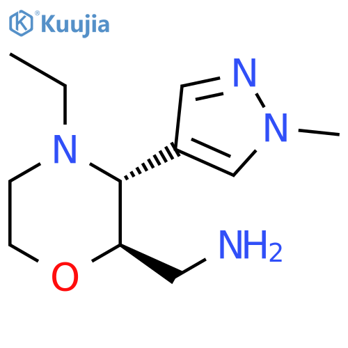 rac-(2R,3R)-4-ethyl-3-(1-methyl-1H-pyrazol-4-yl)morpholin-2-ylmethanamine, trans structure