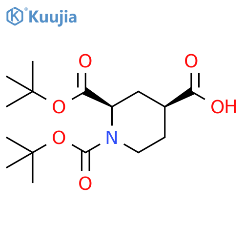 rac-(2R,4S)-1,2-bis(tert-butoxy)carbonylpiperidine-4-carboxylic acid, cis structure