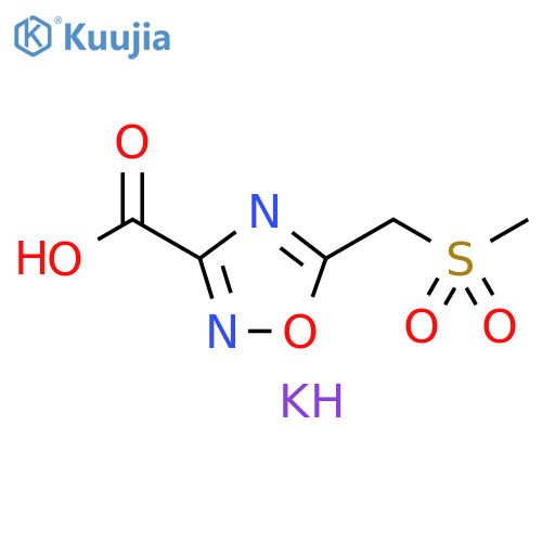 potassium 5-(methanesulfonylmethyl)-1,2,4-oxadiazole-3-carboxylate structure