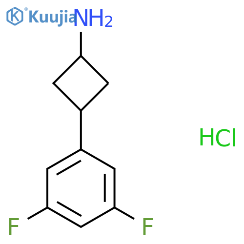 3-(3,5-difluorophenyl)cyclobutan-1-amine hydrochloride structure