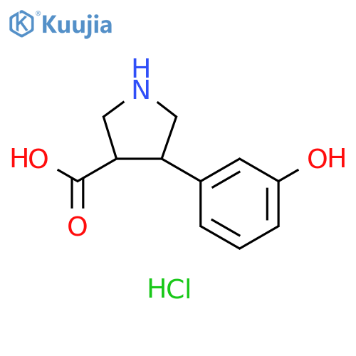 4-(3-hydroxyphenyl)pyrrolidine-3-carboxylic acid hydrochloride structure