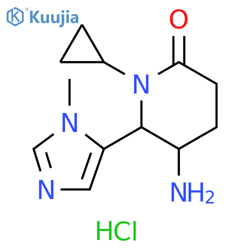 5-amino-1-cyclopropyl-6-(1-methyl-1H-imidazol-5-yl)piperidin-2-one dihydrochloride structure