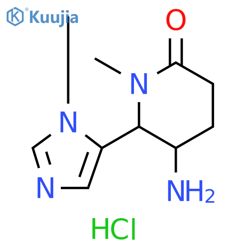 5-amino-1-methyl-6-(1-methyl-1H-imidazol-5-yl)piperidin-2-one hydrochloride structure