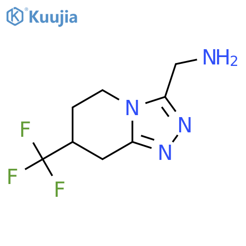 (7-(Trifluoromethyl)-5,6,7,8-tetrahydro-[1,2,4]triazolo[4,3-a]pyridin-3-yl)methanamine structure