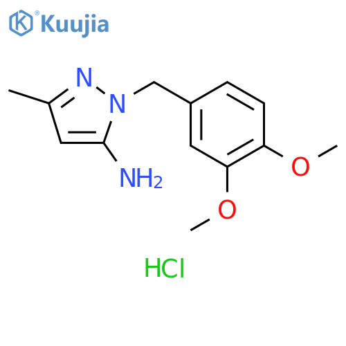 1-(3,4-dimethoxyphenyl)methyl-3-methyl-1H-pyrazol-5-amine hydrochloride structure