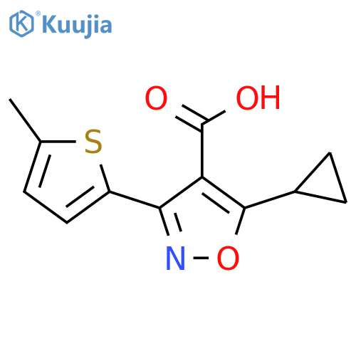 5-Cyclopropyl-3-(5-methylthiophen-2-yl)isoxazole-4-carboxylic acid structure