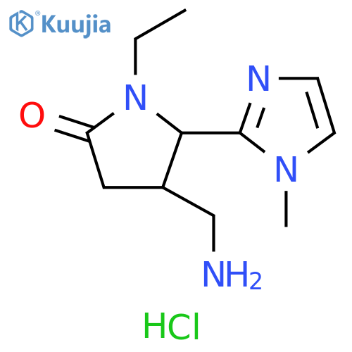 4-(aminomethyl)-1-ethyl-5-(1-methyl-1H-imidazol-2-yl)pyrrolidin-2-one dihydrochloride structure