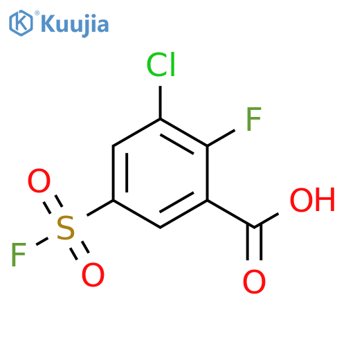 3-chloro-2-fluoro-5-(fluorosulfonyl)benzoic acid structure