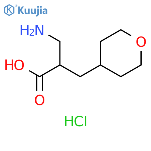 3-amino-2-(oxan-4-yl)methylpropanoic acid hydrochloride structure