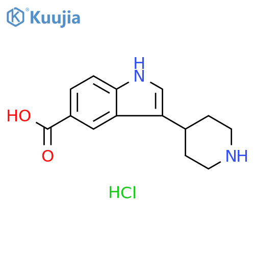 3-(piperidin-4-yl)-1H-indole-5-carboxylic acid hydrochloride structure