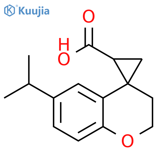 6-(propan-2-yl)-2,3-dihydrospiro1-benzopyran-4,1'-cyclopropane-2'-carboxylic acid structure