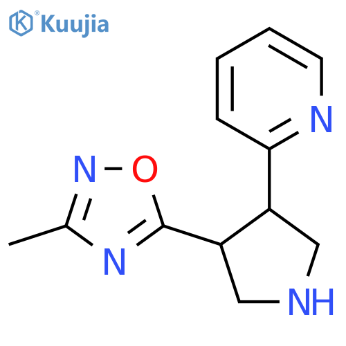 3-Methyl-5-(4-(pyridin-2-yl)pyrrolidin-3-yl)-1,2,4-oxadiazole structure