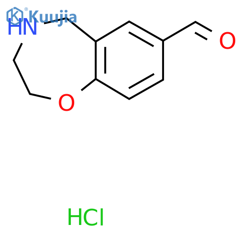 2,3,4,5-tetrahydro-1,4-benzoxazepine-7-carbaldehyde hydrochloride structure