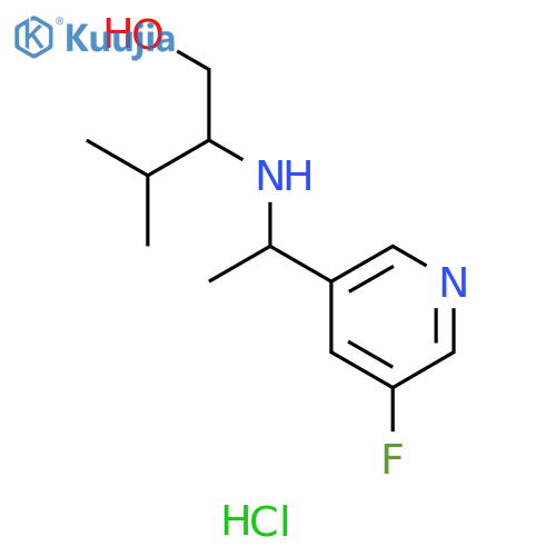 2-{1-(5-fluoropyridin-3-yl)ethylamino}-3-methylbutan-1-ol hydrochloride structure