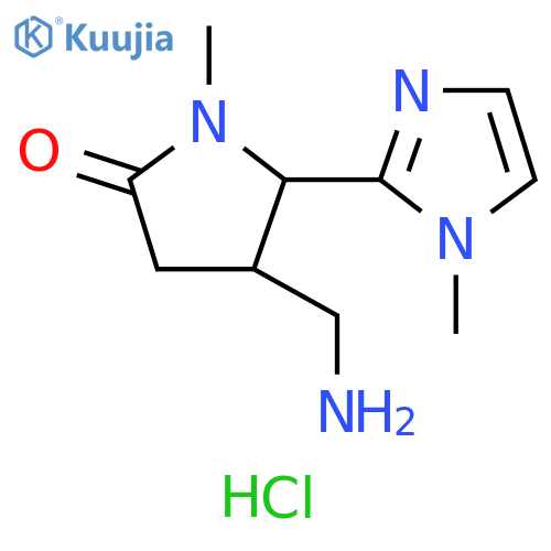 4-(aminomethyl)-1-methyl-5-(1-methyl-1H-imidazol-2-yl)pyrrolidin-2-one dihydrochloride structure
