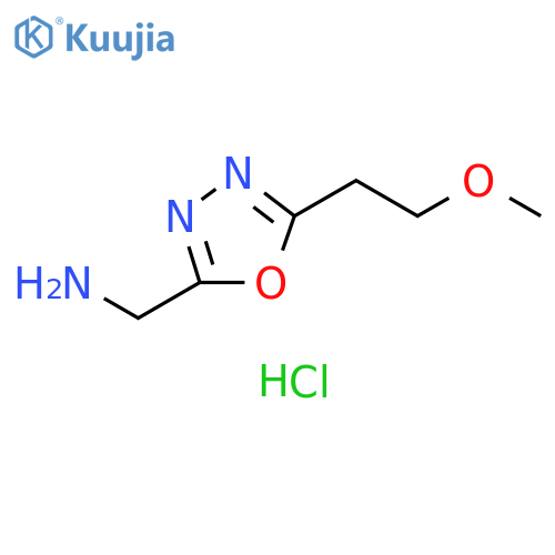 5-(2-methoxyethyl)-1,3,4-oxadiazol-2-ylmethanamine hydrochloride structure