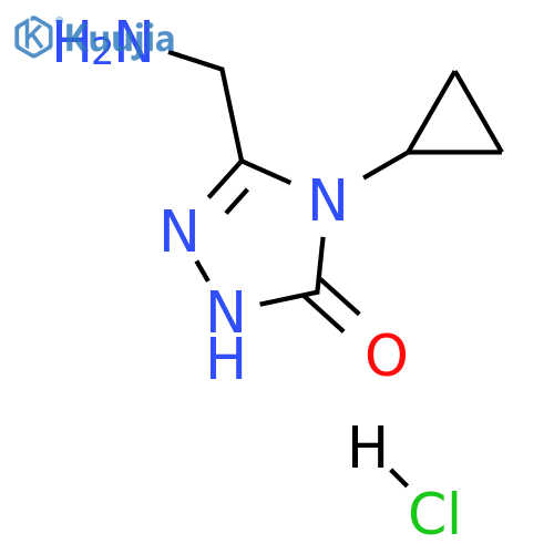 3-(aminomethyl)-4-cyclopropyl-4,5-dihydro-1H-1,2,4-triazol-5-one hydrochloride structure