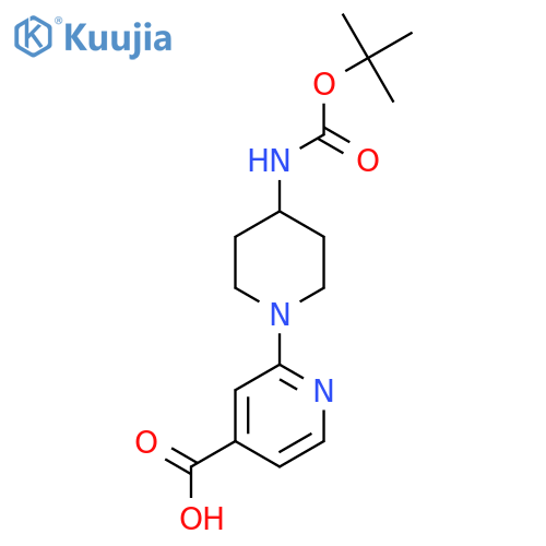 2-(4-((Tert-butoxycarbonyl)amino)piperidin-1-yl)isonicotinic acid structure