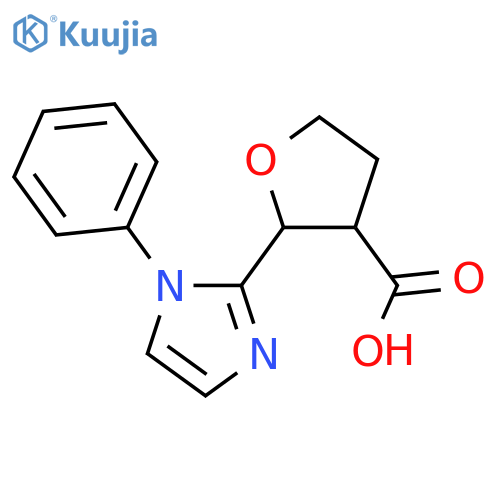2-(1-phenyl-1H-imidazol-2-yl)oxolane-3-carboxylic acid structure