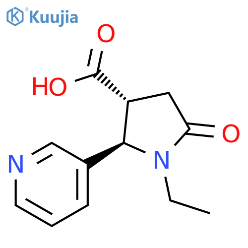 rac-(2R,3R)-1-ethyl-5-oxo-2-(pyridin-3-yl)pyrrolidine-3-carboxylic acid structure
