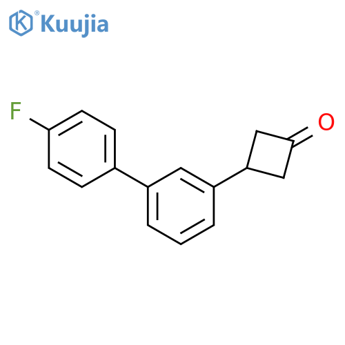 3-3-(4-fluorophenyl)phenylcyclobutan-1-one structure