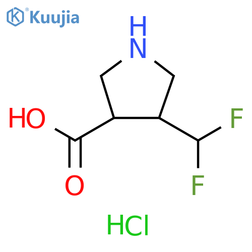 4-(difluoromethyl)pyrrolidine-3-carboxylic acid hydrochloride structure