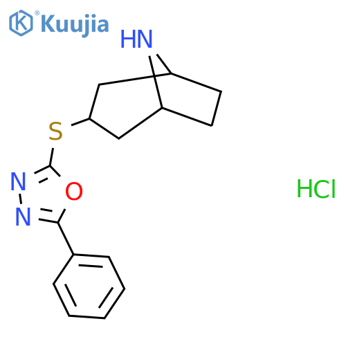 3-[(5-Phenyl-1,3,4-oxadiazol-2-yl)sulfanyl]-8-azabicyclo[3.2.1]octane hydrochloride structure