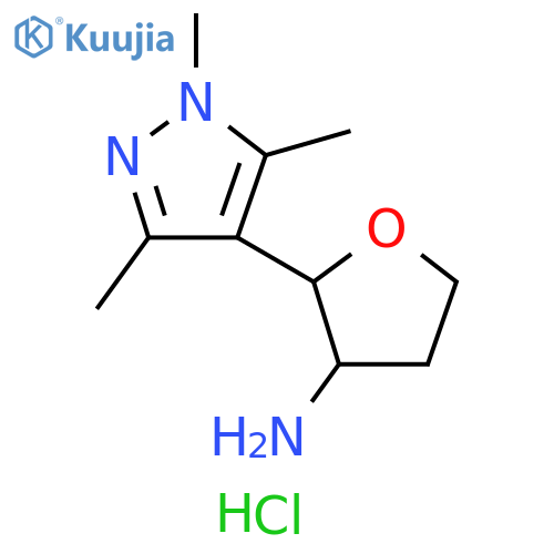 2-(trimethyl-1H-pyrazol-4-yl)oxolan-3-amine dihydrochloride structure
