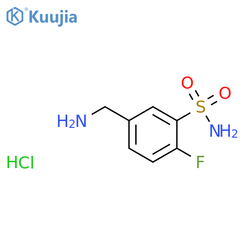 5-(Aminomethyl)-2-fluorobenzene-1-sulfonamide hydrochloride structure