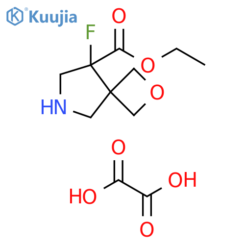 ethyl 8-fluoro-2-oxa-6-azaspiro[3.4]octane-8-carboxylate hemioxalate structure