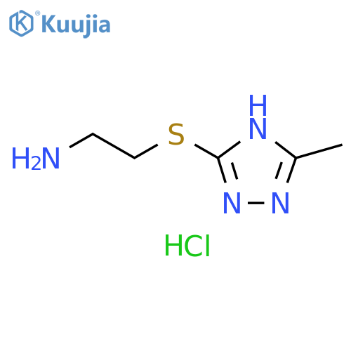 2-(5-methyl-1H-1,2,4-triazol-3-yl)sulfanylethan-1-amine hydrochloride structure