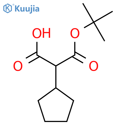 3-(Tert-butoxy)-2-cyclopentyl-3-oxopropanoic acid structure