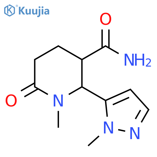 1-methyl-2-(1-methyl-1H-pyrazol-5-yl)-6-oxopiperidine-3-carboxamide structure