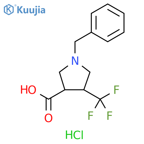 1-benzyl-4-(trifluoromethyl)pyrrolidine-3-carboxylic acid hydrochloride structure