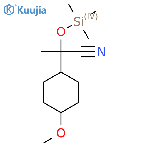 2-(4-methoxycyclohexyl)-2-(trimethylsilyl)oxypropanenitrile, Mixture of diastereomers structure