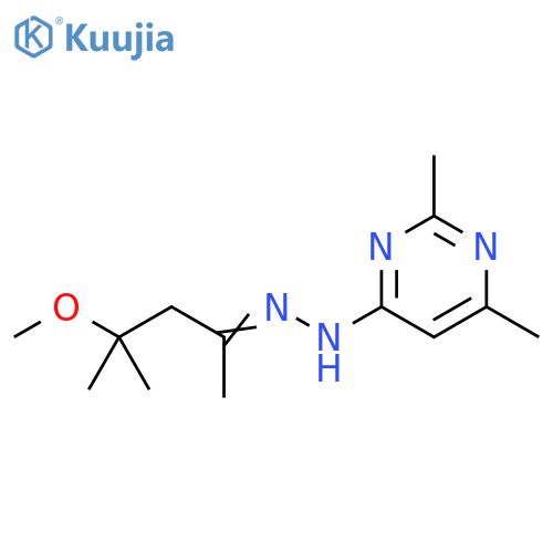 2-Pentanone, 4-methoxy-4-methyl-, 2-(2,6-dimethyl-4-pyrimidinyl)hydrazone structure