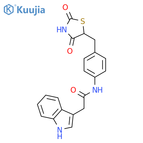 1H-Indole-3-acetamide, N-[4-[(2,4-dioxo-5-thiazolidinyl)methyl]phenyl]- structure