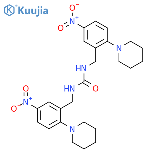 Urea, N,N'-bis[[5-nitro-2-(1-piperidinyl)phenyl]methyl]- structure