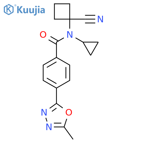 N-(1-cyanocyclobutyl)-N-cyclopropyl-4-(5-methyl-1,3,4-oxadiazol-2-yl)benzamide structure
