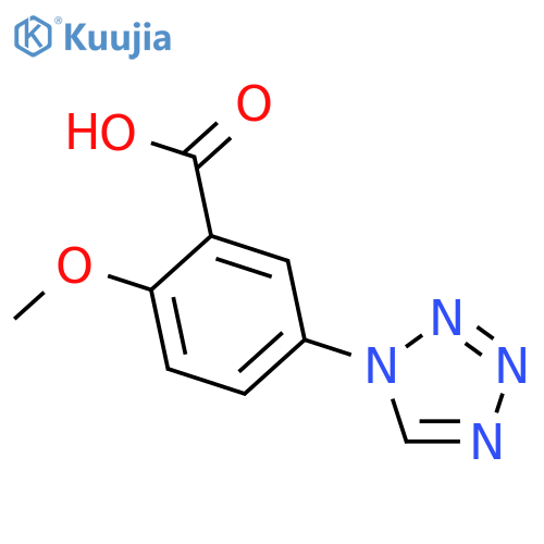 Benzoic acid, 2-methoxy-5-(1H-tetrazol-1-yl)- structure