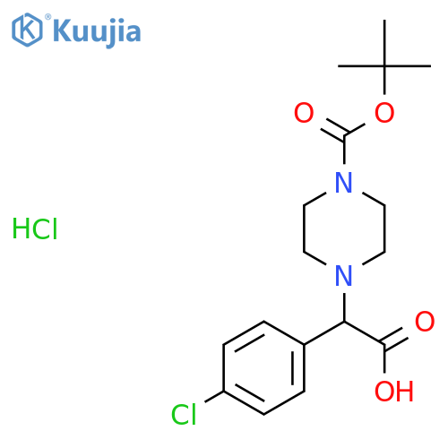 4-[Carboxy-(4-chlorophenyl)methyl]piperazine-1-carboxylic acid tert-butyl ester hydrochloride structure