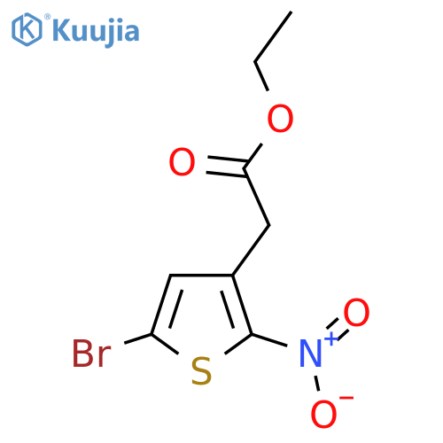 Ethyl 2-(5-bromo-2-nitrothiophen-3-yl)acetate structure