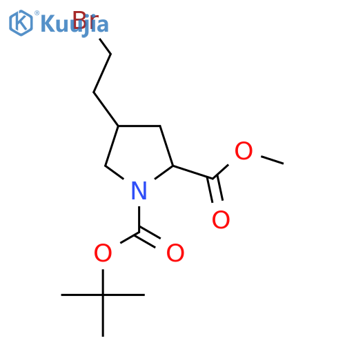 1-Tert-Butyl 2-methyl 4-(2-bromoethyl)pyrrolidine-1,2-dicarboxylate structure