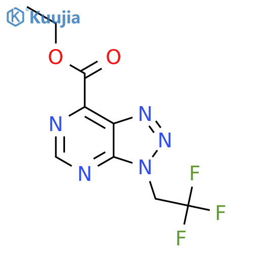 Ethyl 3-(2,2,2-trifluoroethyl)-3H-[1,2,3]triazolo[4,5-D]pyrimidine-7-carboxylate structure