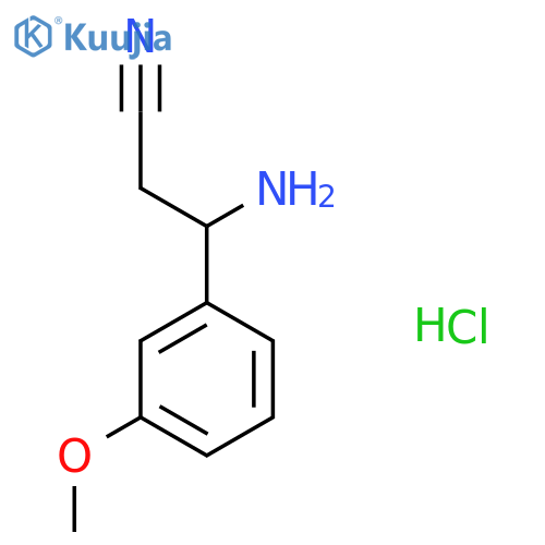3-Amino-3-(3-methoxyphenyl)propanenitrile hydrochloride structure