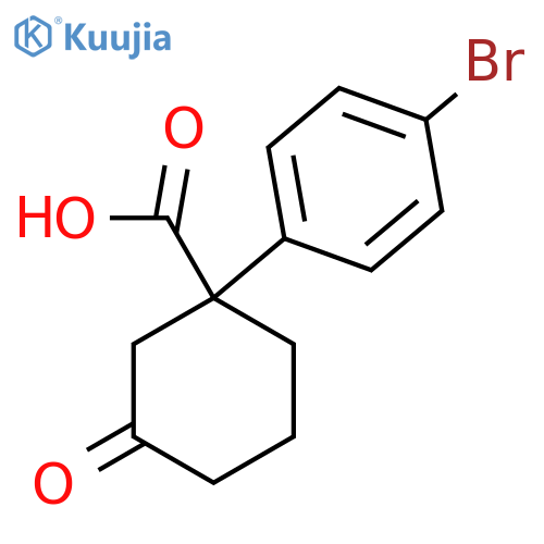 1-(4-Bromophenyl)-3-oxocyclohexanecarboxylic acid structure
