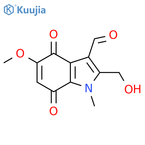 2-(Hydroxymethyl)-5-methoxy-1-methyl-4,7-dioxo-4,7-dihydro-1H-indole-3-carbaldehyde structure