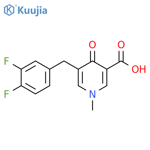 3-Pyridinecarboxylic acid, 5-[(3,4-difluorophenyl)methyl]-1,4-dihydro-1-methyl-4-oxo- structure