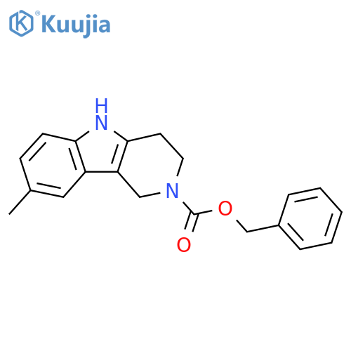 Benzyl 8-methyl-3,4-dihydro-1H-pyrido[4,3-b]indole-2(5H)-carboxylate structure