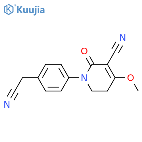 1-(4-(CYANOMETHYL)PHENYL)-4-METHOXY-2-OXO-1,2,5,6-TETRAHYDROPYRIDINE-3-CARBONITRILE structure